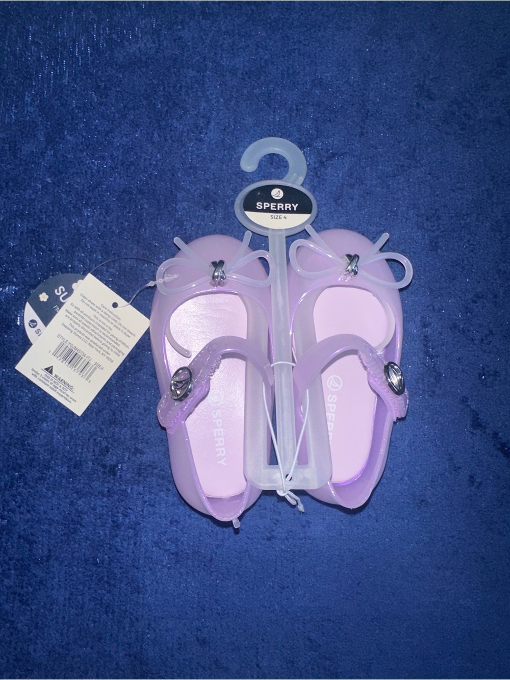 Sperry Toddler Girls Purple Pearl Jelly Sandals Size 4 NWT